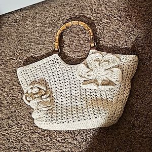 Patricia Nash Flower Crochet Satchel with Crossbody Strap